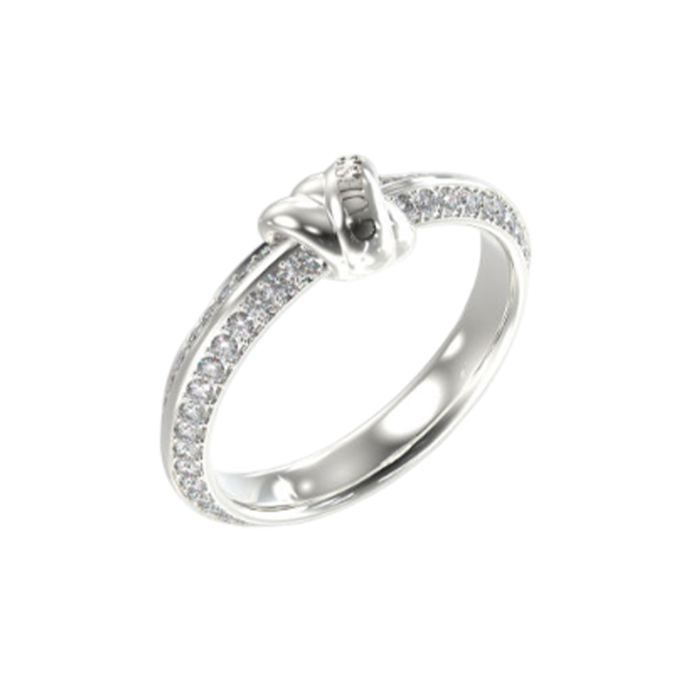 Guess Knot You Silver-Toned Zirconia Ring - JUBR04057JWRH52
