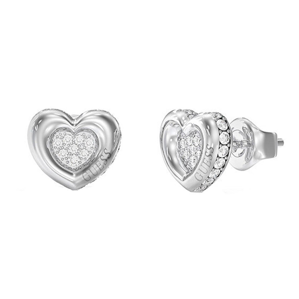 Guess L.O.V.E. Silver Earrings For Women JUBE05466JWRHT/U