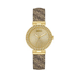 Guess Ladies Beige Gold Tone Analog Watch GW0943L2