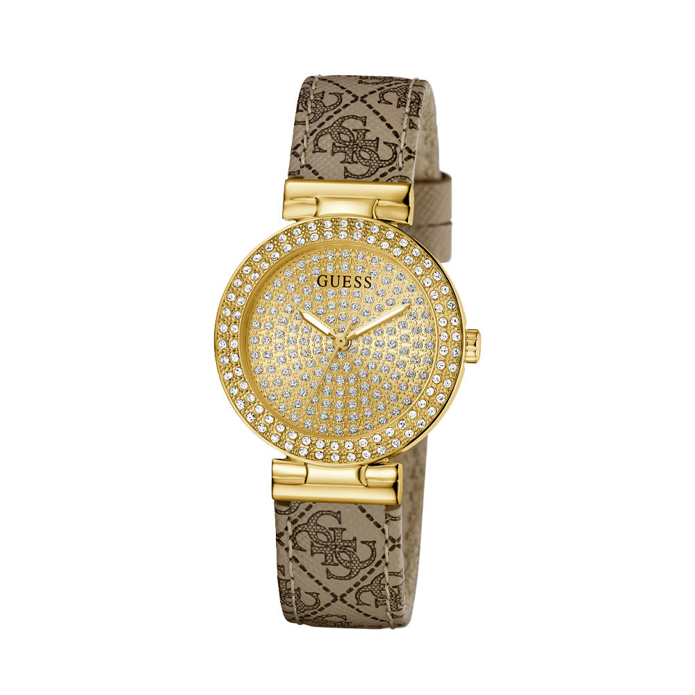 Guess Ladies Beige Gold Tone Analog Watch GW0943L2 - Image 2