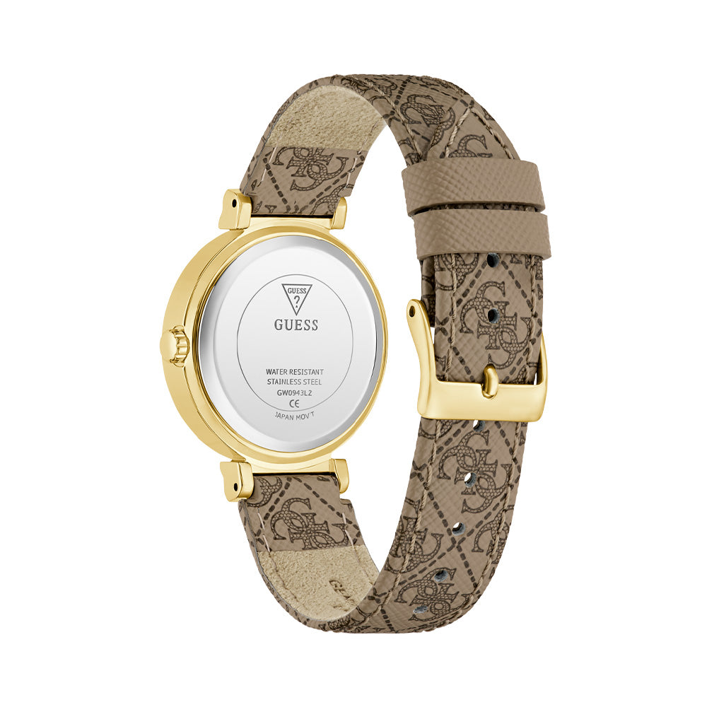 Guess Ladies Beige Gold Tone Analog Watch GW0943L2 - Image 4