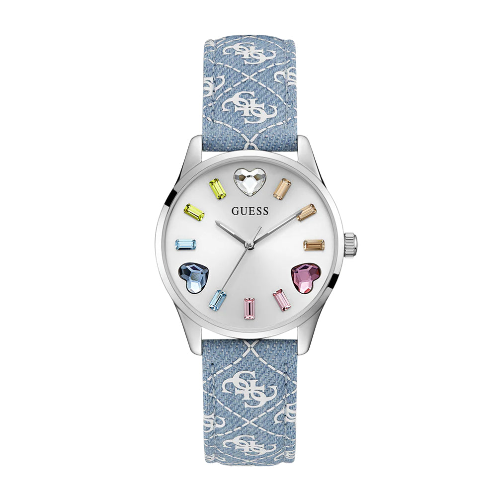 Guess Ladies Blue Silver Tone Analog Watch GW0654L1