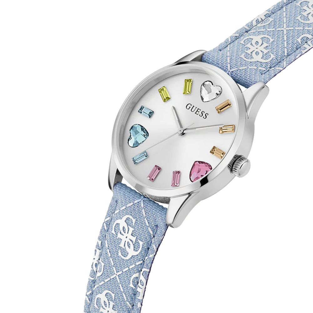 Guess Ladies Blue Silver Tone Analog Watch GW0654L1 - Image 2