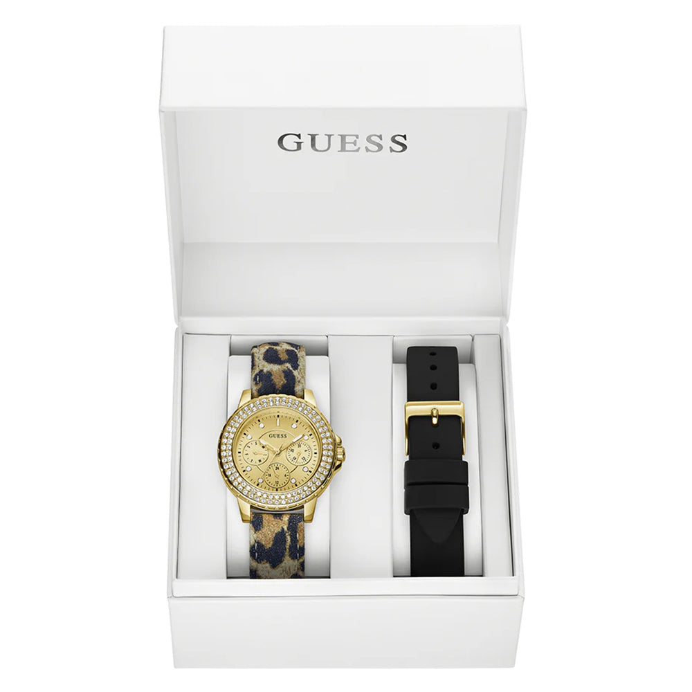 Guess Ladies Gold Tone Multi-function Watch Box Set GW0660L2 - Image 2