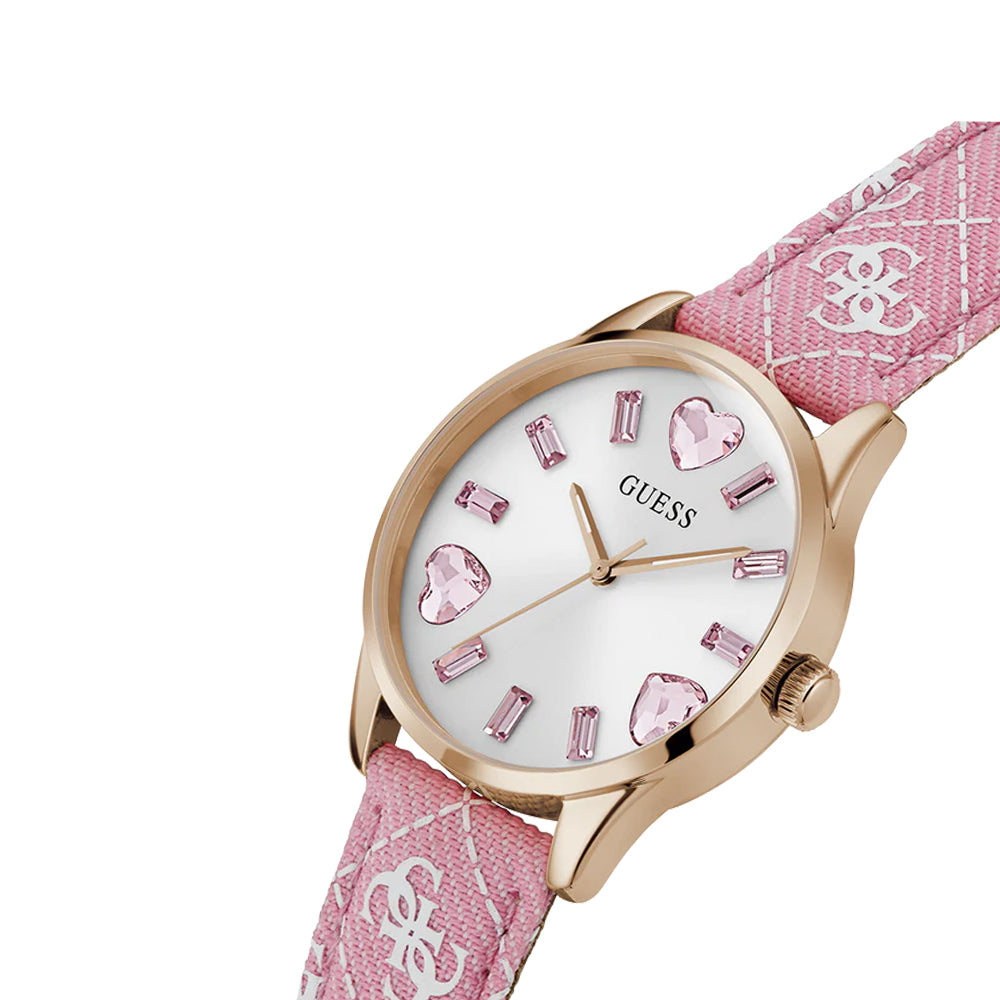 Guess Ladies Pink Rose Gold Tone Analog Watch GW0654L2 - Image 2
