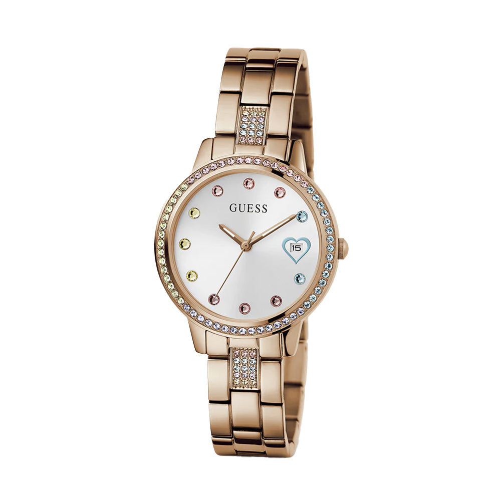 Guess Ladies Rose Gold Tone Date Watch GW0657L3 - Image 3