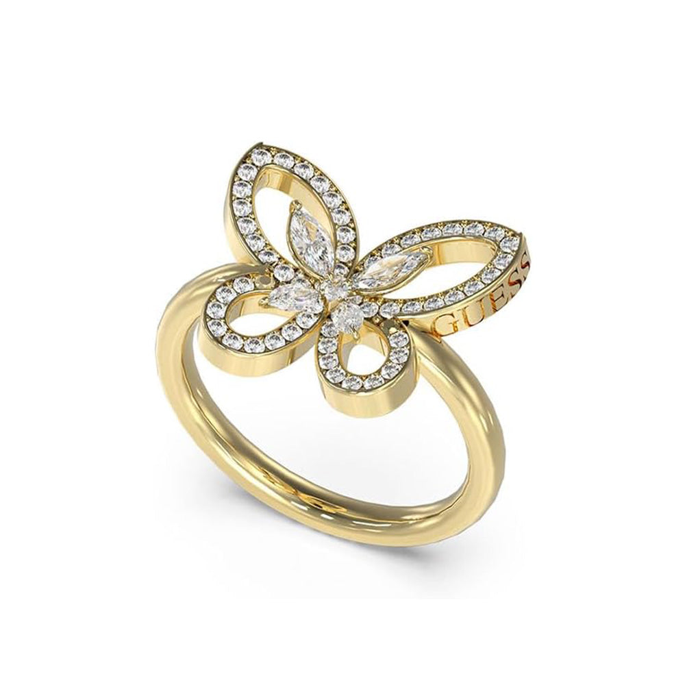 Guess Lily Gold Zirconia Ring For Women JUBR05115JWYG54