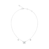 Guess Lily Silver Butterfly Crystal Necklace For Women JUBN05112JWRHT/U