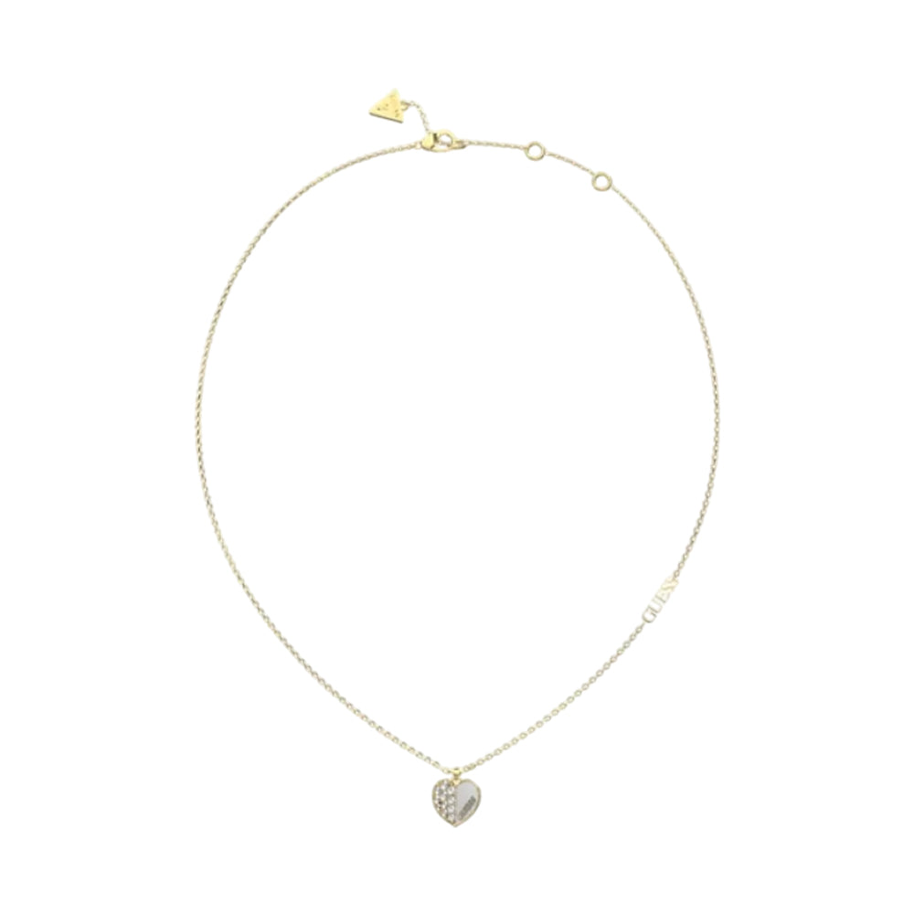 Guess Logo and Crystal Necklace JUBN03041JWYGWHT U