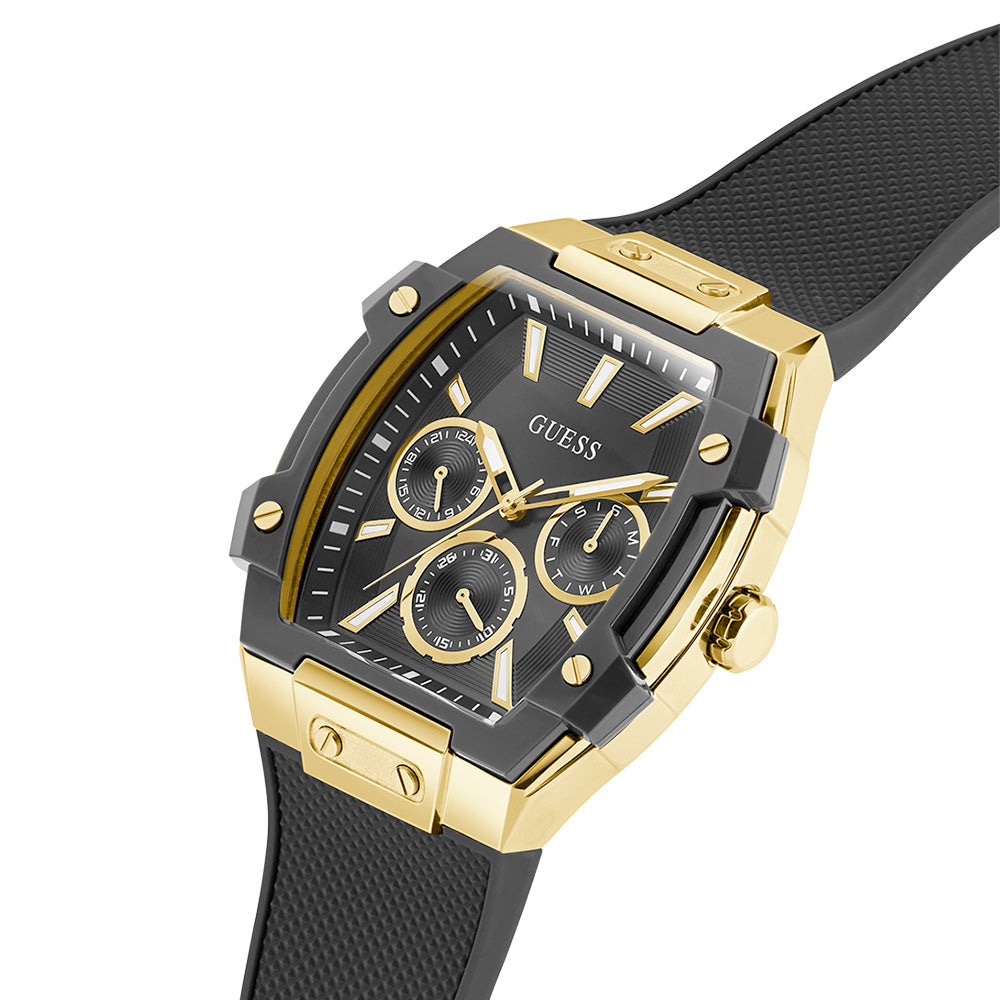 Guess Mens Black Gold Tone Multi Function Watch GW0956G2 - Image 3