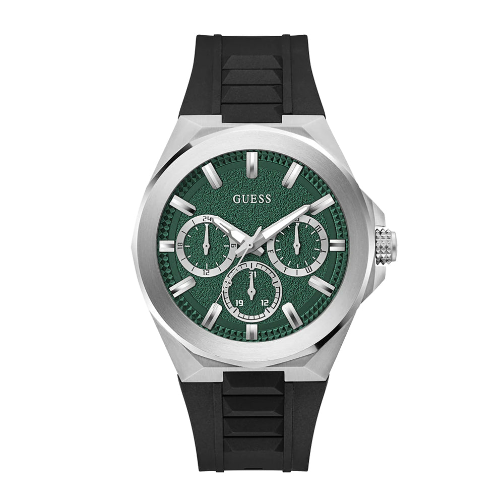 Guess Mens Black Silver Tone Multi-function Watch GW0799G3