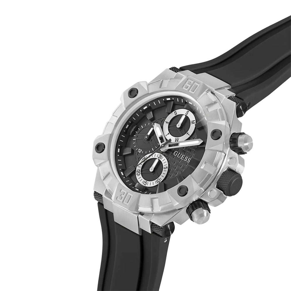 Guess Mens Black Silver Tone Multi-function Watch GW0802G1 - Image 2