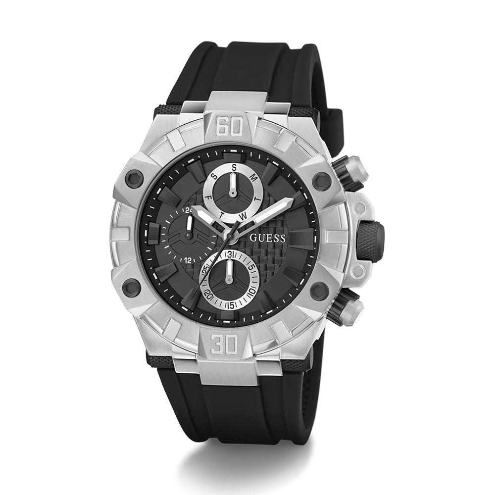 Guess Mens Black Silver Tone Multi-function Watch GW0802G1 - Image 3