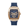 Guess Mens Blue Rose Gold Tone Multi Function Watch GW0786G2