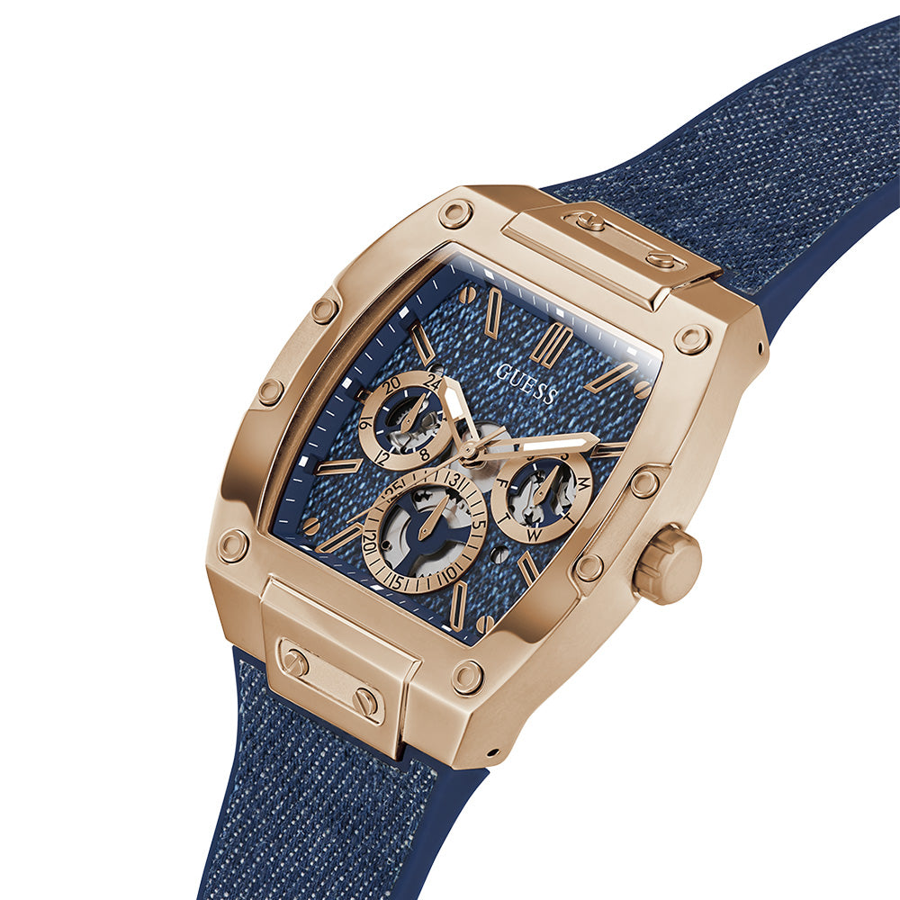Guess Mens Blue Rose Gold Tone Multi Function Watch GW0786G2 - Image 3