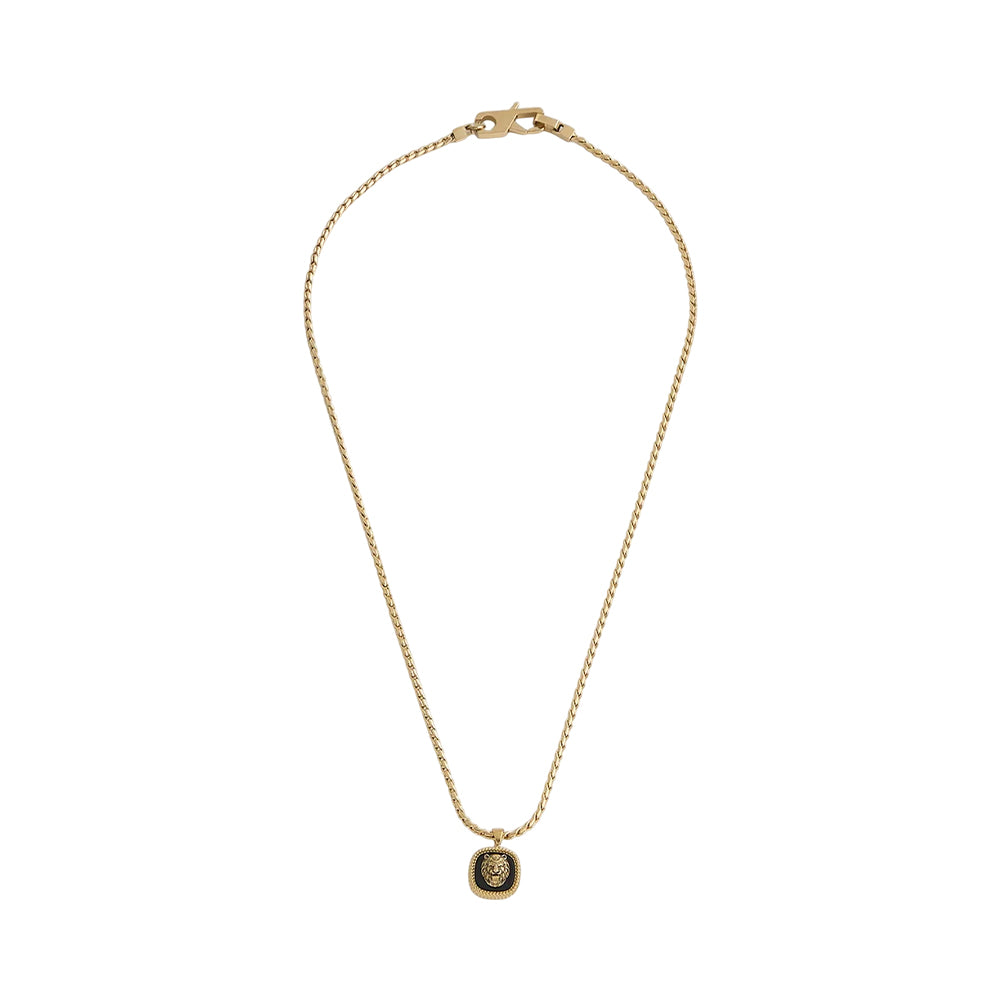 Guess Mens Lion Charm Necklace JUMN04009JWYGBKT U
