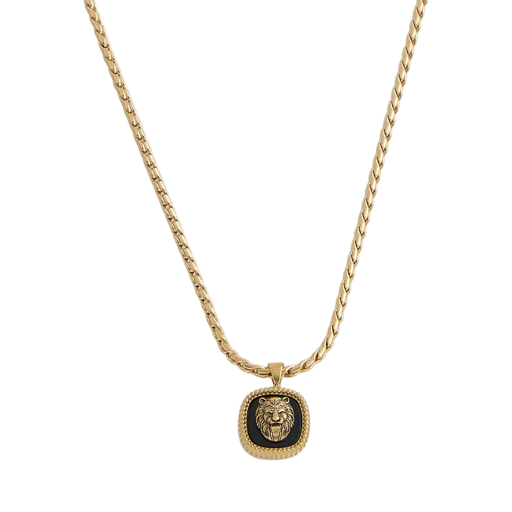 Guess Mens Lion Charm Necklace JUMN04009JWYGBKT U - Image 2
