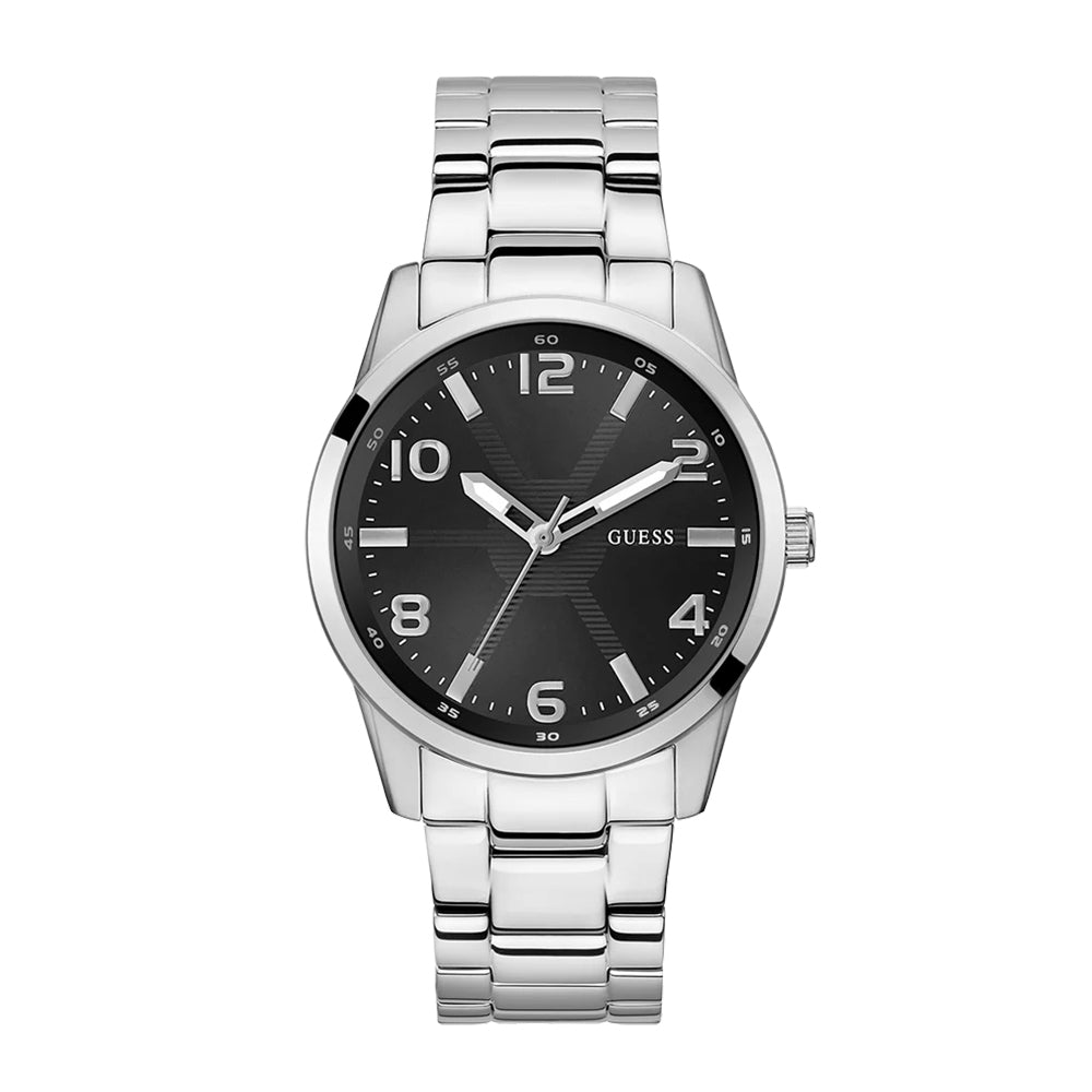 Guess Mens Silver Tone Analog Watch GW0804G2