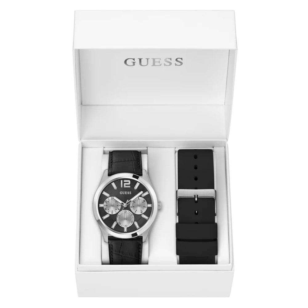 Guess Mens Silver Tone Multi-function Watch Box Set GW0809G1 - Image 4