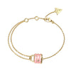 Guess My Secret Gold Pink Padlock Bracelet For Women JUBB05413JWYGRSL