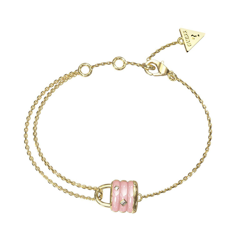 Guess My Secret Gold Pink Zirconia Bracelet For Women JUBB05413JWYGRSS