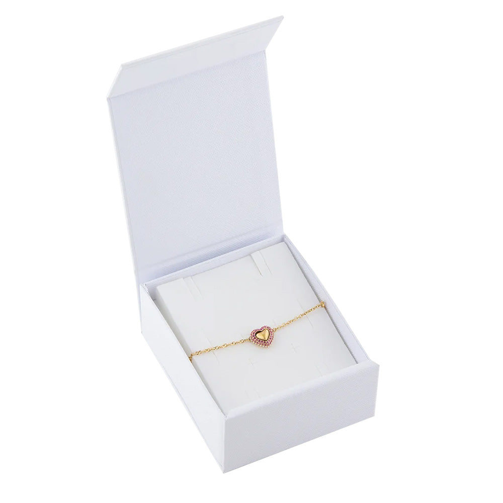 Guess Pavé Heart Yellow Gold Pink Bracelet For Women JUBB05011JWYGPKL - Image 4
