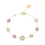 Guess Petra Gold Cubic Zirconia Chain Bracelet For Women JUBB05099JWYGFCL