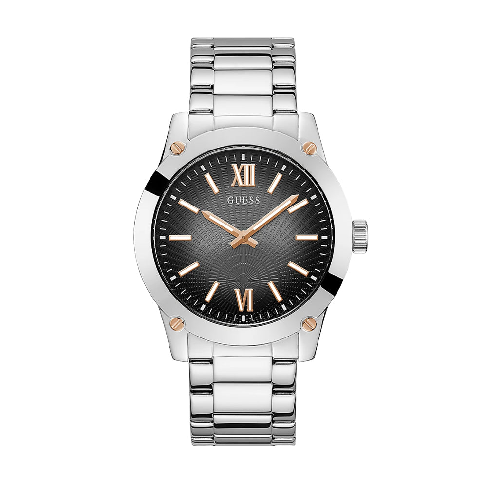 Guess Silver Tone Case Silver Tone Stainless Steel Watch GW0574G1