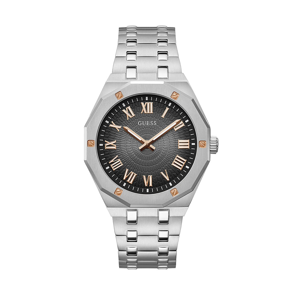 Guess Silver Tone Case Silver Tone Stainless Steel Watch GW0575G1