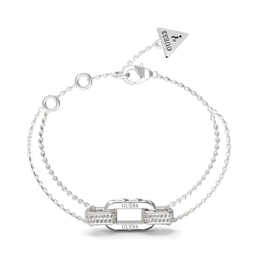 Guess Stylish Guess Silver Zirconia Bracelet For Women JUBB04581JWRHS