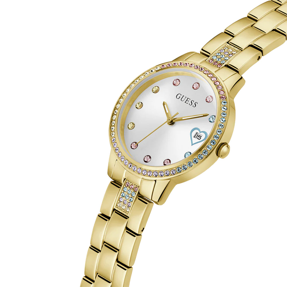 Guess Three of Hearts Gold-Tone Watch GW0657L2 - Image 2