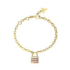 Guess Tiny Pearly Gold Pearl Logo Ring For Women JUBR05522JWYG52