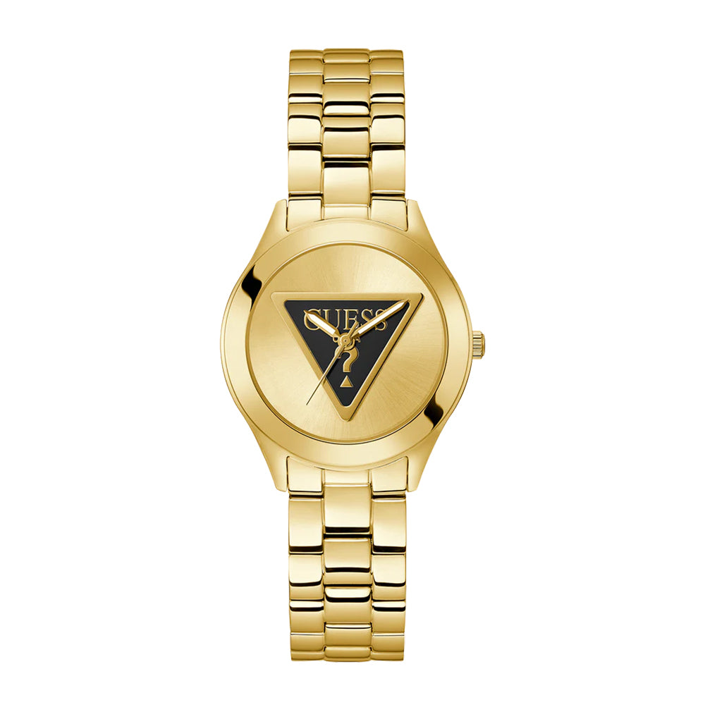 Guess Tri Plaque Gold-Tone Analog Watch GW0675L2