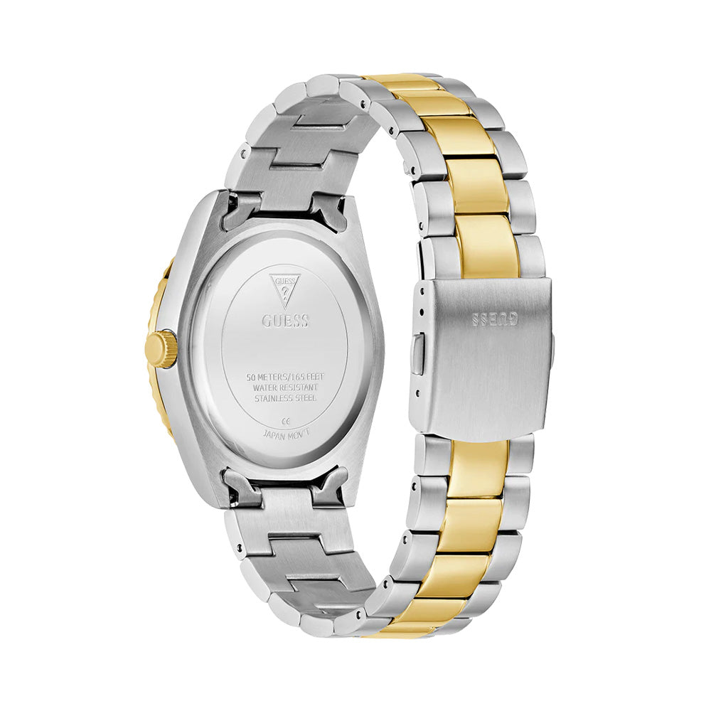 Guess Two Tone Day Date Champagne Dial Men'S Watch GW0265G14 - Image 3
