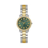 Guess Two Tone Green Dial Crystal Bezel Womens Watch GW0686L2