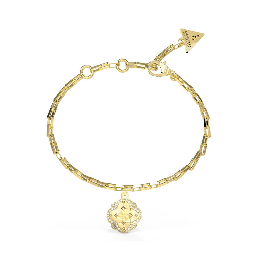 Guess Wild Flower Gold Circle Bracelet For Women JUBB05509JWYGL
