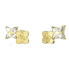 Guess Wild Flower Gold Zirconia Earrings For Women JUBE05511JWYGT/U