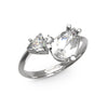 Guess Wonderlights Silver Logo Zirconia Ring For Women JUBR04418JWRH54
