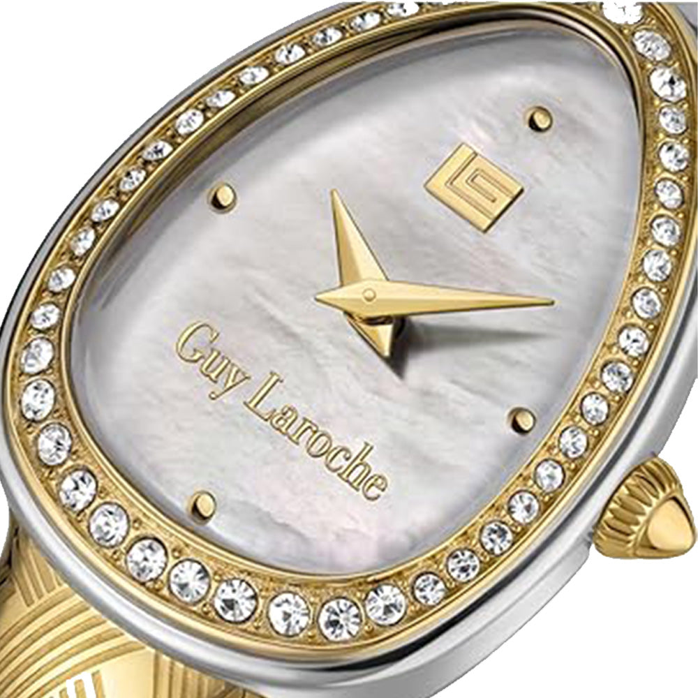 Guy Laroche Adele Quartz White Oval Dial Gold Tone Watch For Women GLWLG0002403 - Image 3