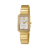 Guy Laroche Deborah Quartz White Rectangular Dial Gold Tone Watch For Women GLWLG0001801