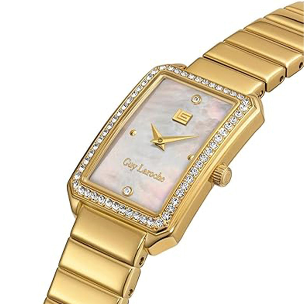 Guy Laroche Deborah Quartz White Rectangular Dial Gold Tone Watch For Women GLWLG0001801 - Image 2