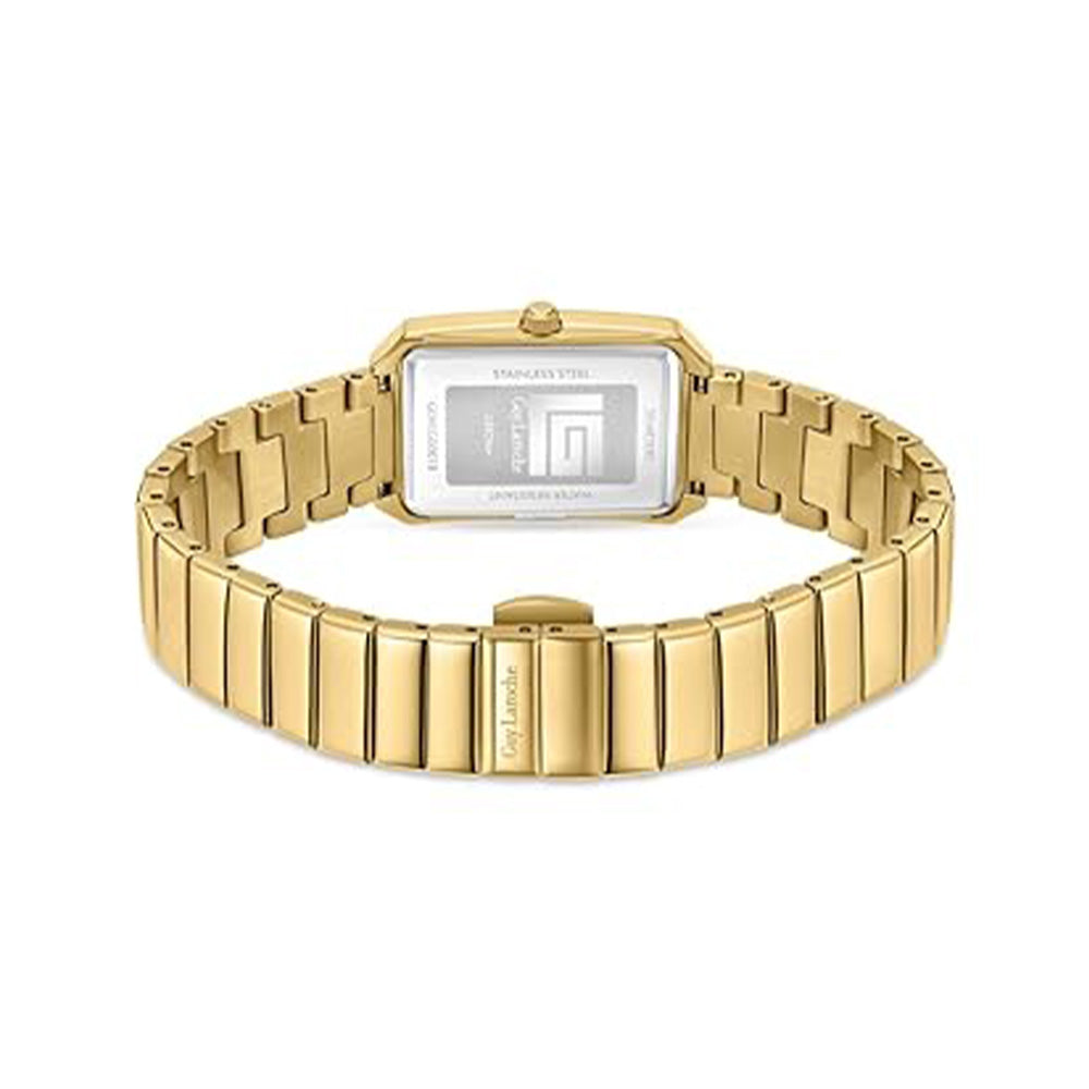 Guy Laroche Deborah Quartz White Rectangular Dial Gold Tone Watch For Women GLWLG0001801 - Image 3