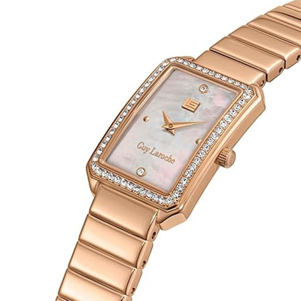 Guy Laroche Deborah Quartz White Rectangular Dial Rose Gold Tone Watch For Women GLWLG0001802 - Image 2