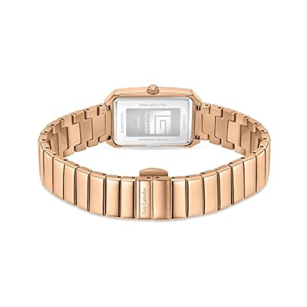 Guy Laroche Deborah Quartz White Rectangular Dial Rose Gold Tone Watch For Women GLWLG0001802 - Image 3