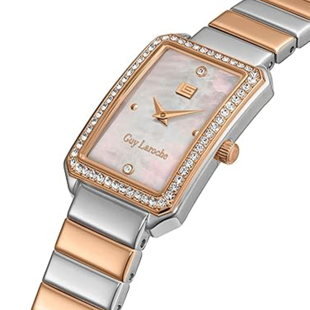 Guy Laroche Deborah Quartz White Rectangular Dial Rose Gold Tone Watch For Women GLWLG0001804 - Image 2