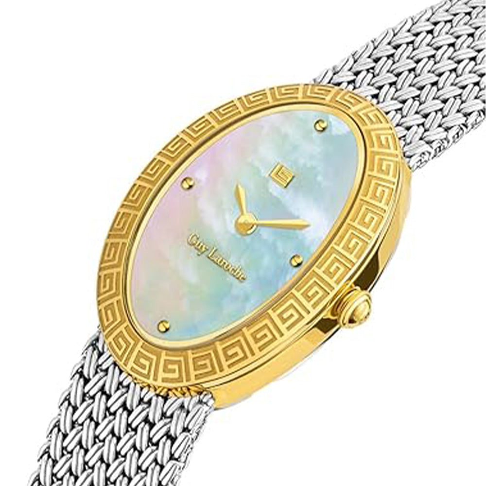 Guy Laroche Emma Quartz White Oval Dial Silver Tone Watch For Women GLWLG0001502 - Image 2