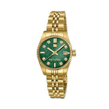 Guy Laroche Rose Quartz Green Dial Gold Tone Watch For Women GLWLG0001903