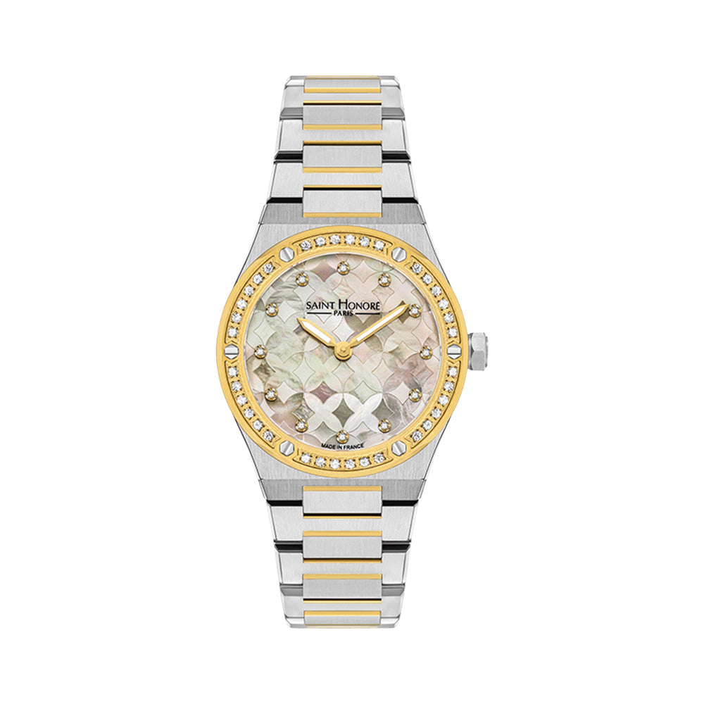 Haussman Diamond Gold Stainless Steel Bracelet Watch For Women NH7521264FYBD