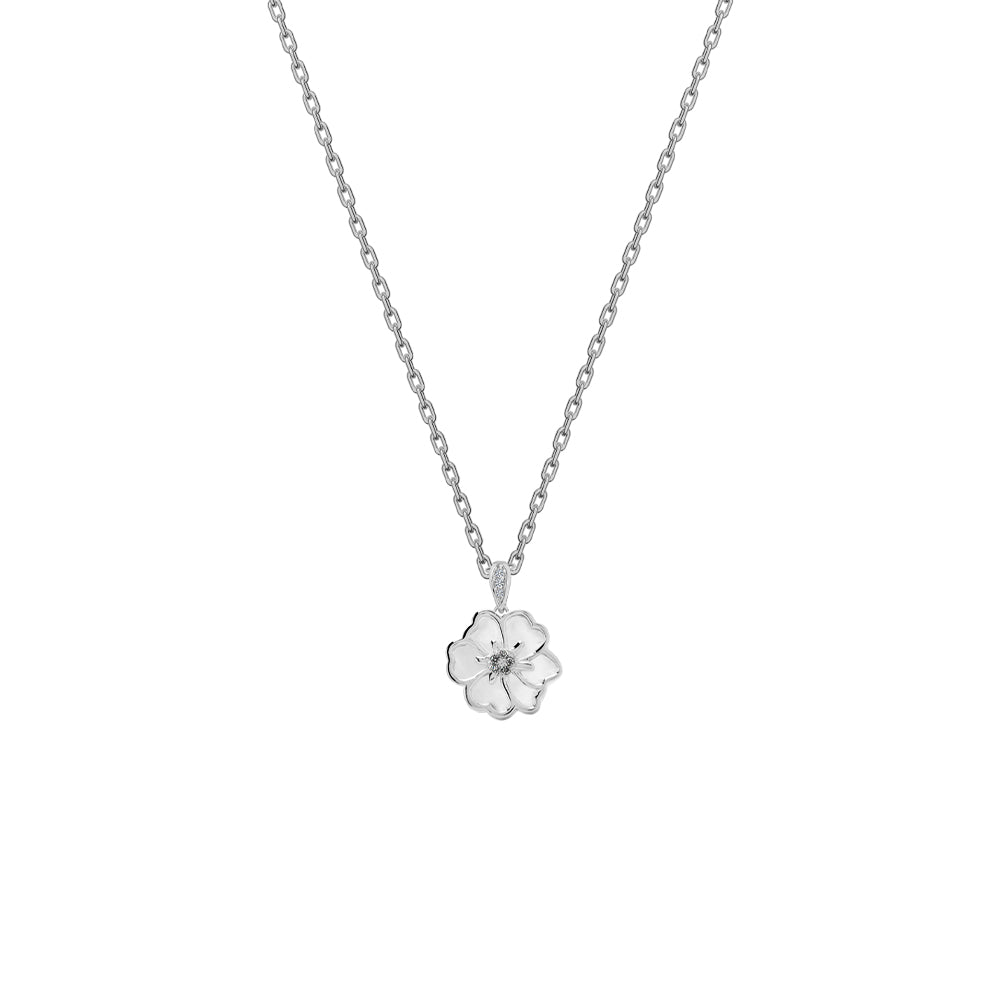 Juvenis Flower Design Pendant JLJ-CG21P0407S-BLU-SS-PND