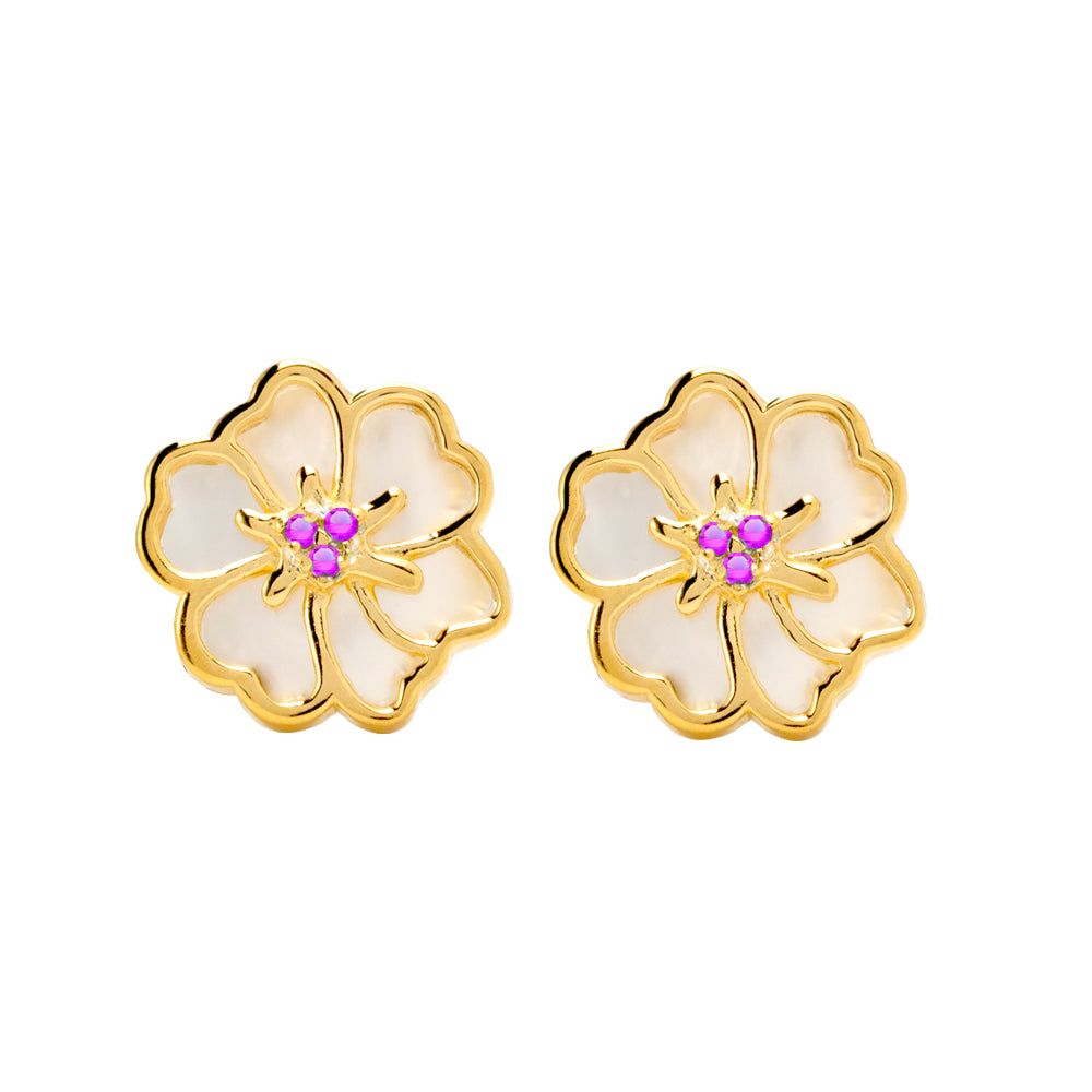 Juvenis Flower Earrings JLJ-CG21E0408S-BLU-SS-ER